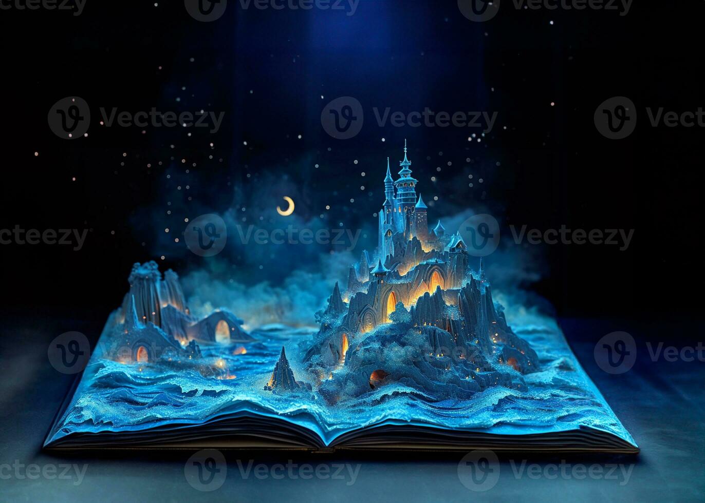 AI generated pop up book of a fantasy world photo