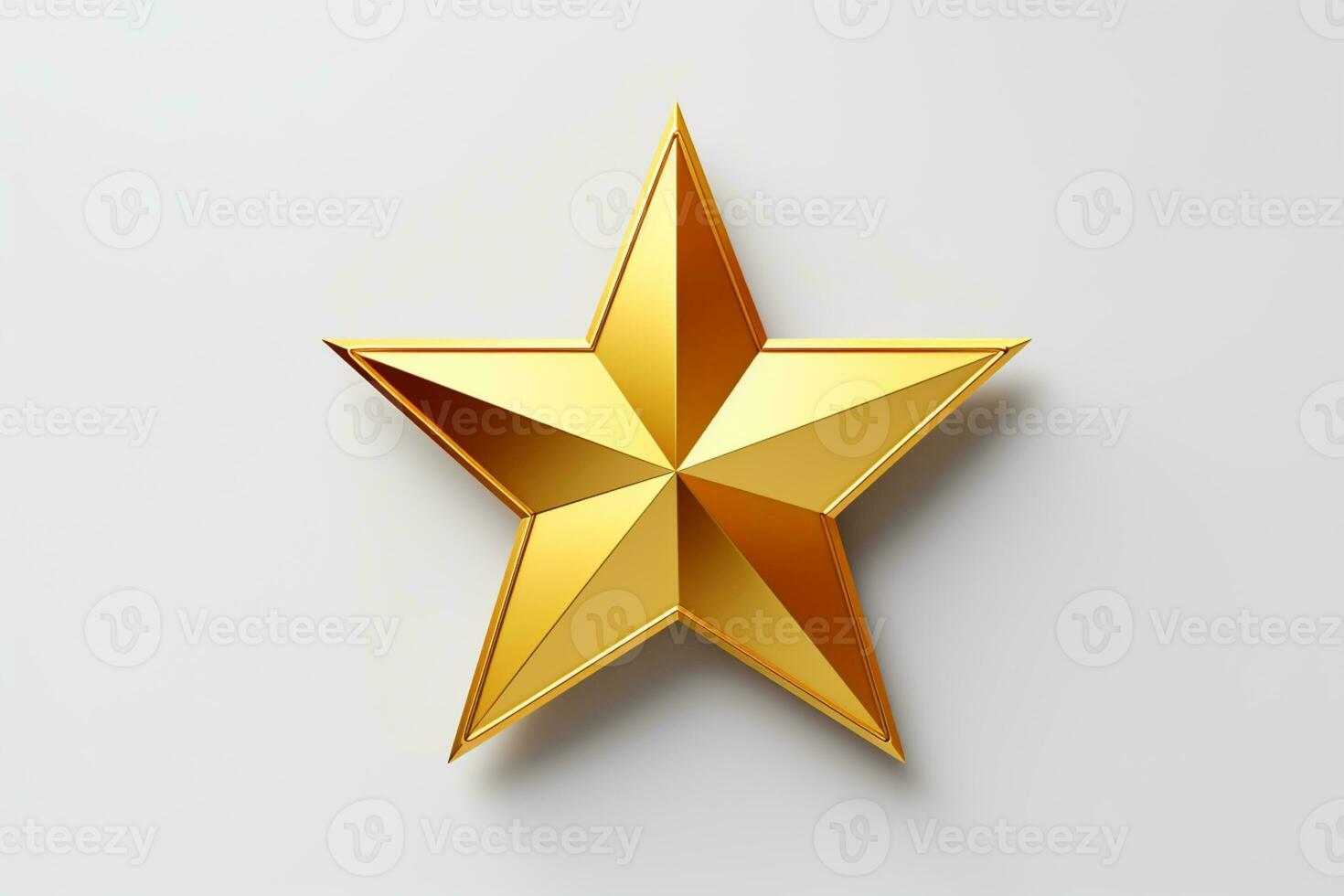 AI generated 3d shiny star on a white background 3d rendered photo