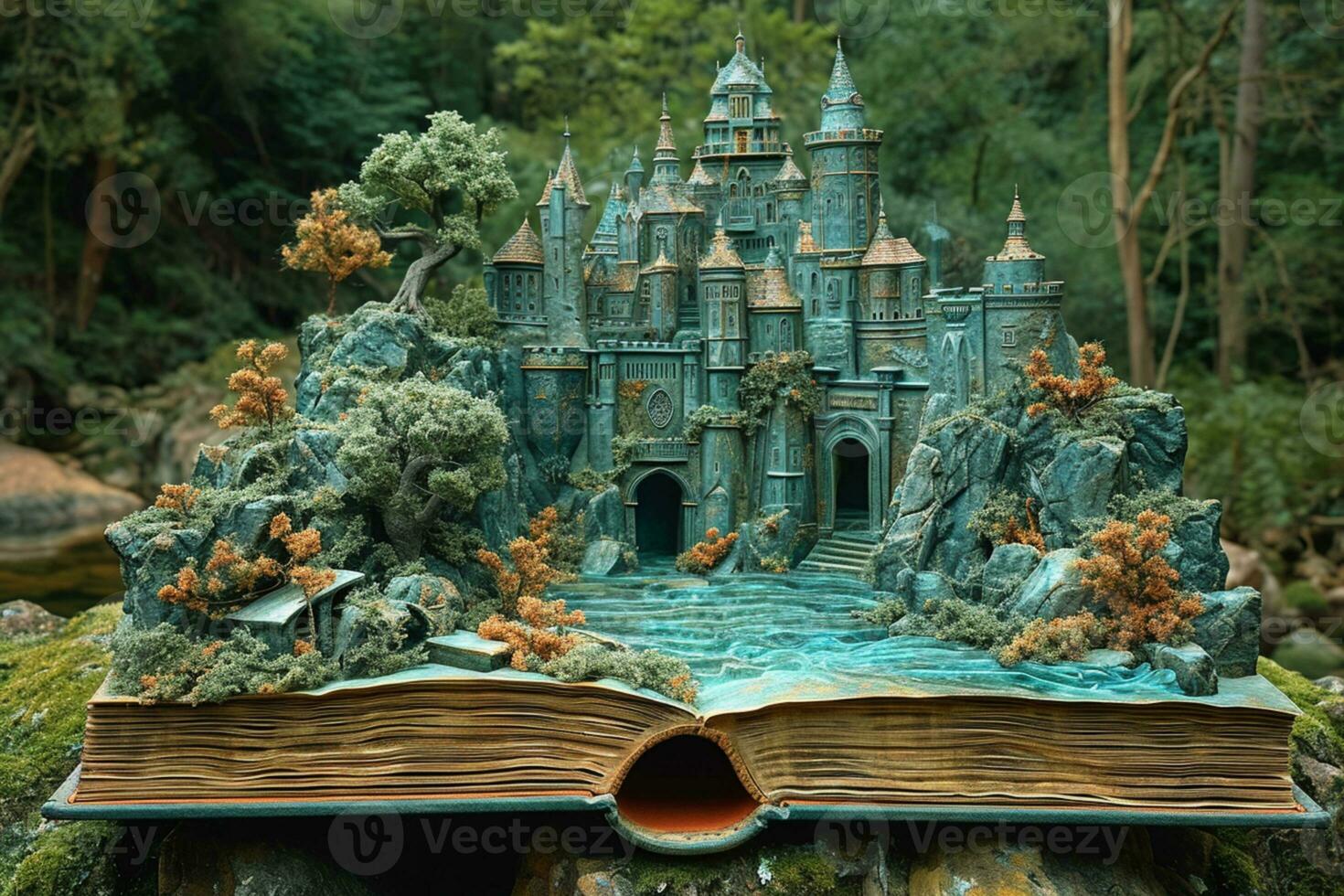 AI generated pop up book of a fantasy world photo