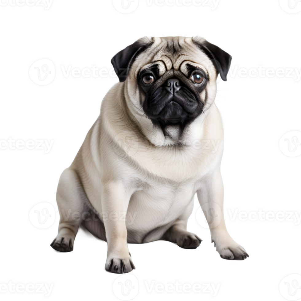 AI generated Pug-dog isolated on transparent background, cut out background. ai generative png