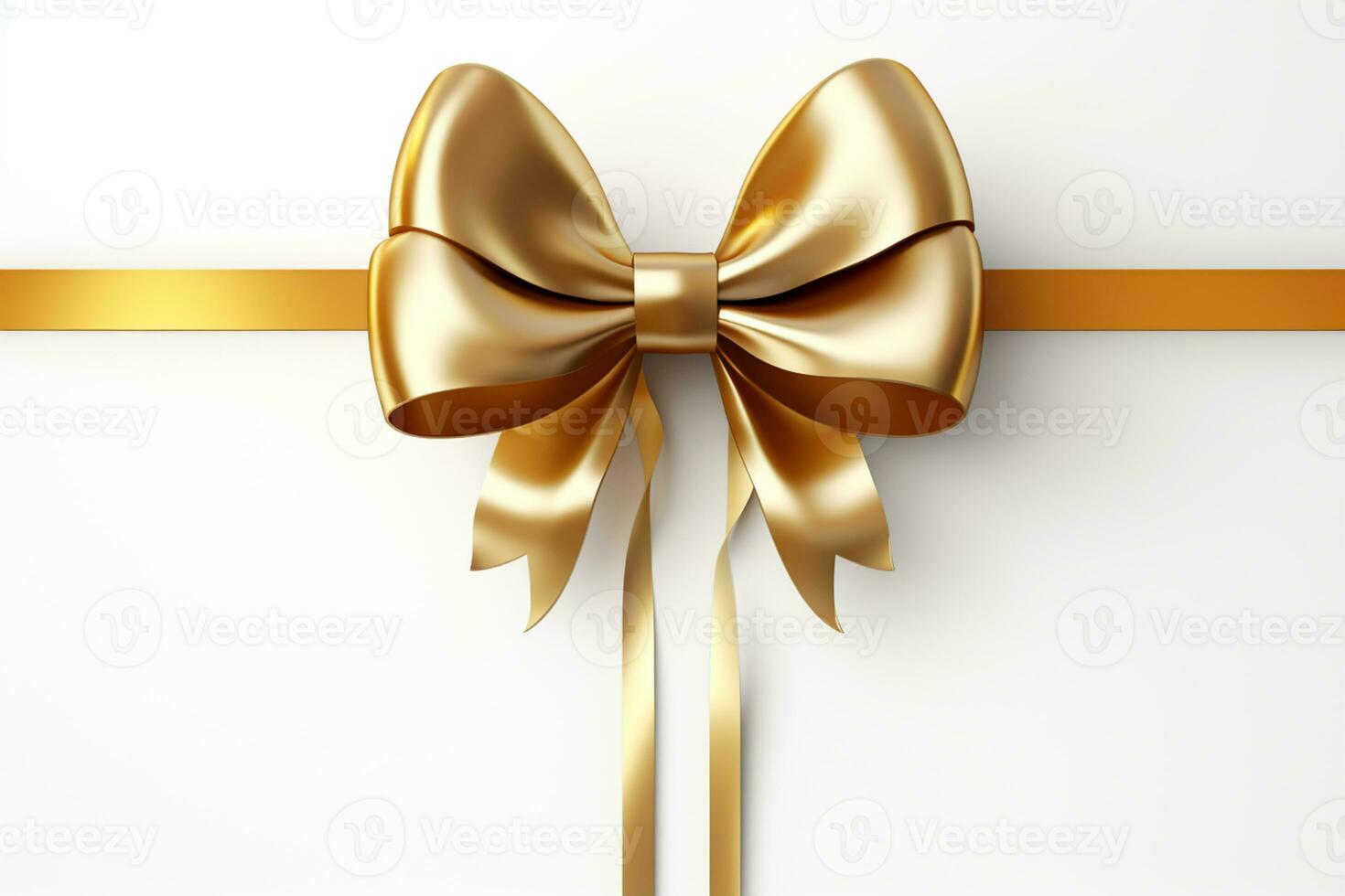 AI generated golden ribbon on an isolated white background photo