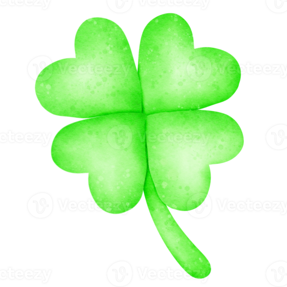 Cloverleaf watercolor luck png