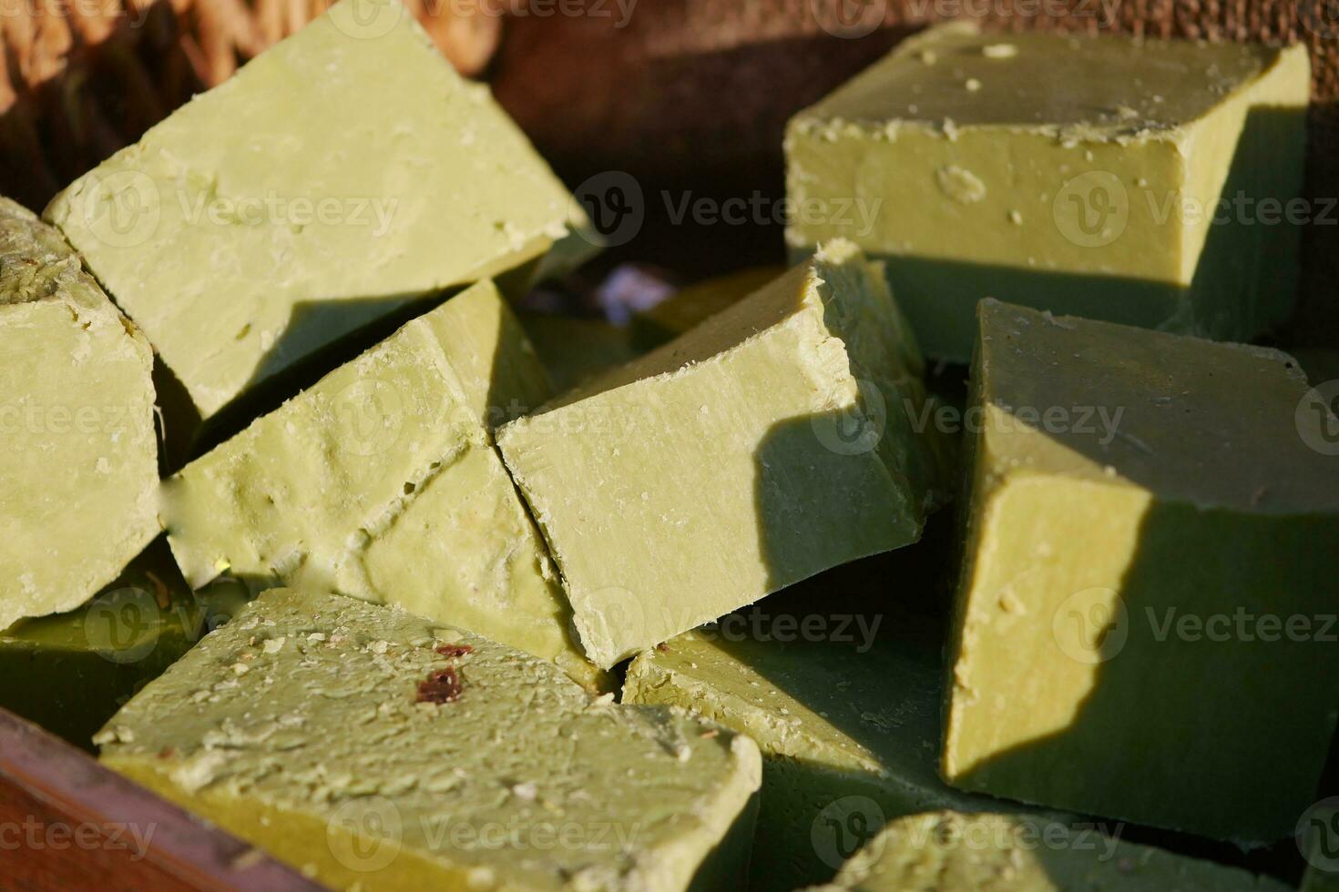 natural soap bar on table photo