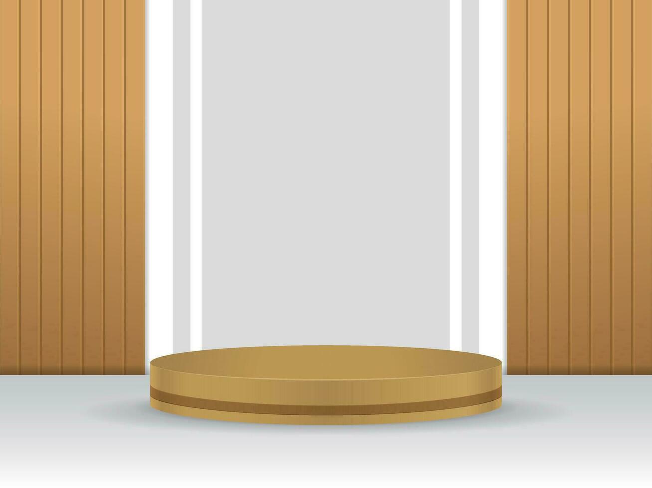 Podium product display with wood color vector