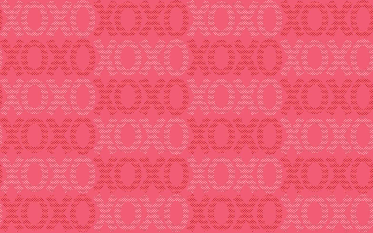 XOXO heart typography seamless pattern. Romantic message repeated ornament. Vector illustration design for textile, fabric, Valentine day background.