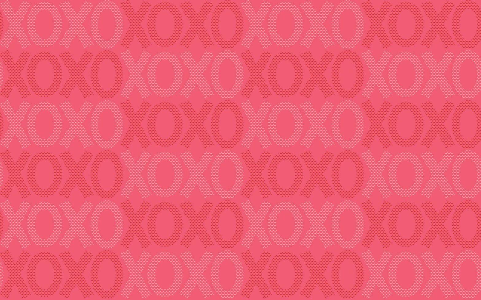 XOXO heart typography seamless pattern. Romantic message repeated ornament. Vector illustration design for textile, fabric, Valentine day background.