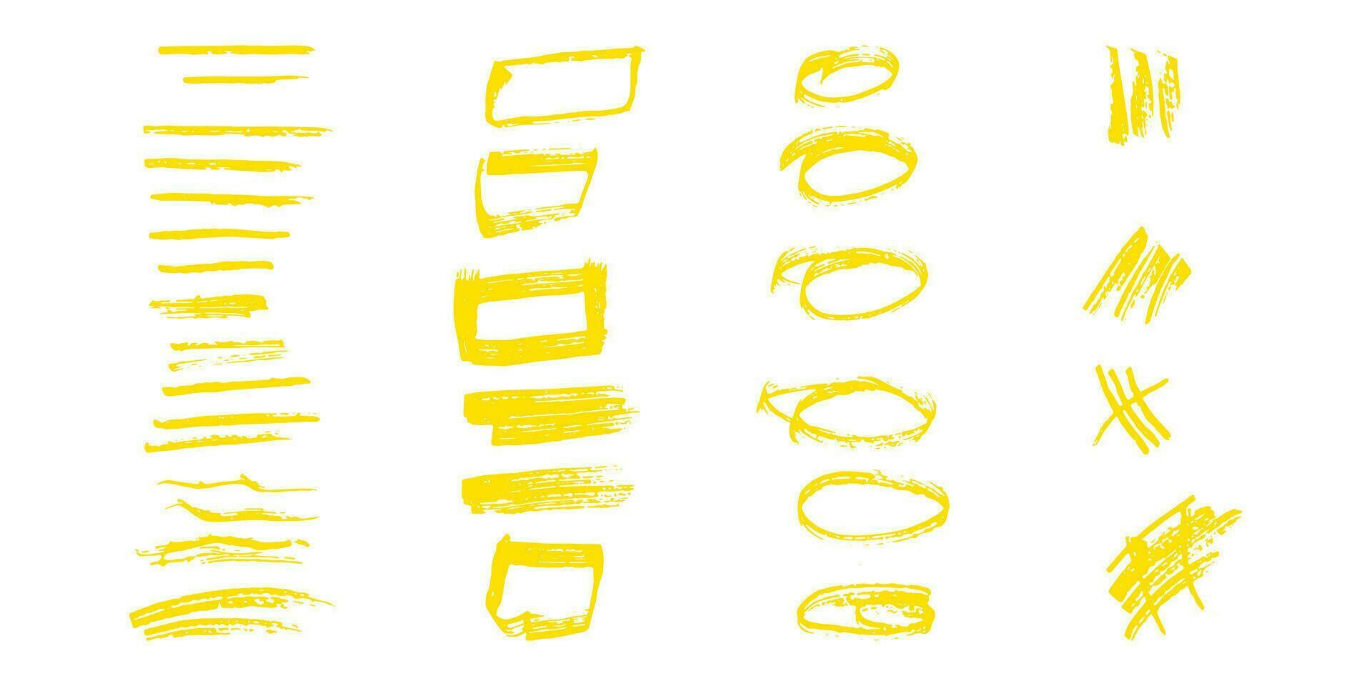 Brushes and elements for notes highlighting text. vector