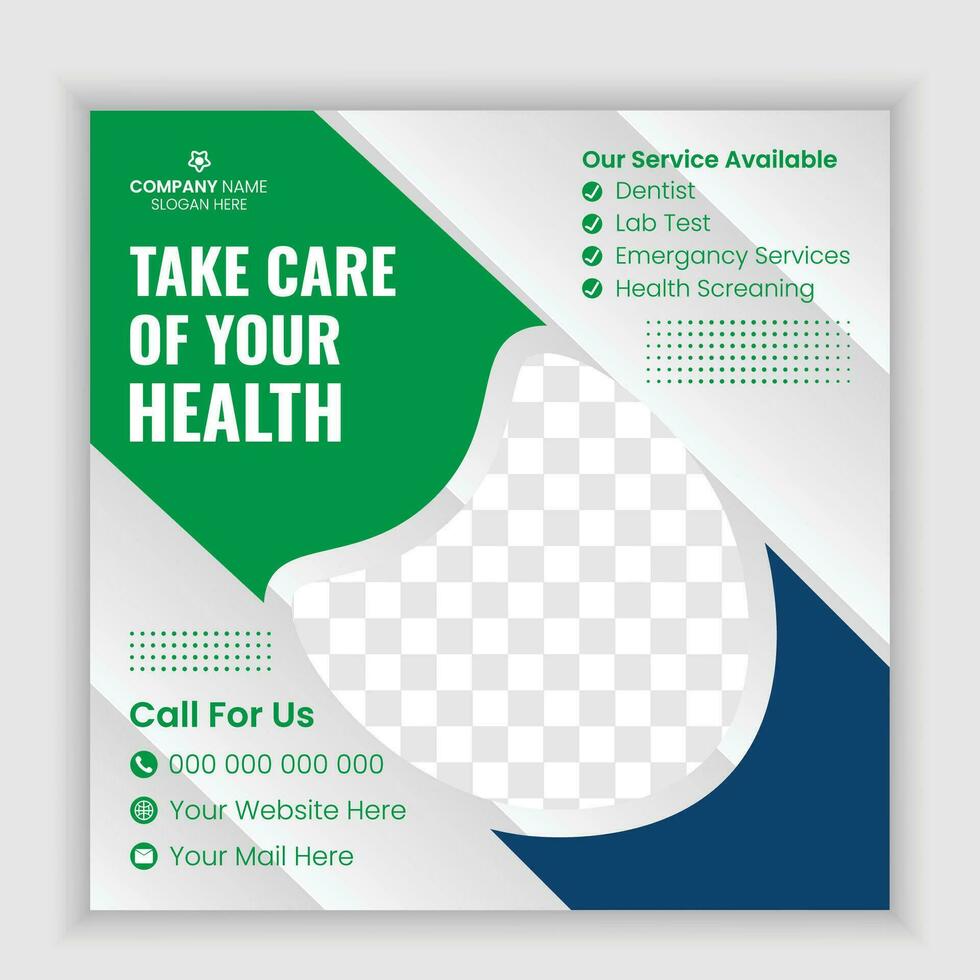 Creative Vector Healthcare  Social Media Post Template Design