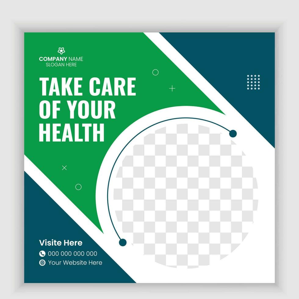 Creative Vector Healthcare  Social Media Post Template Design