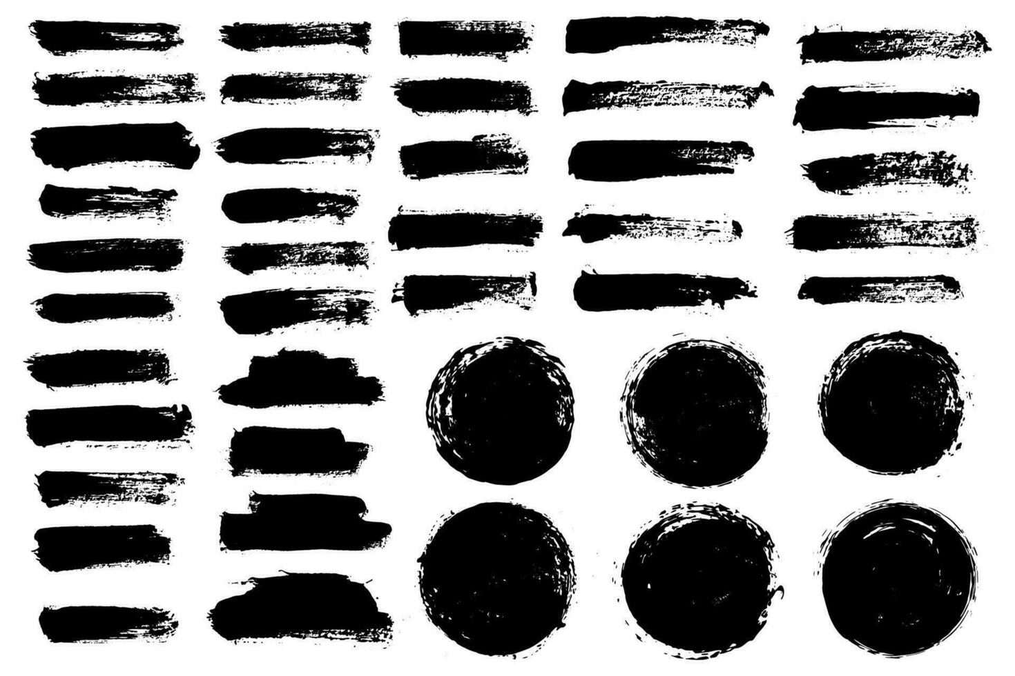 Vector brush strock, grunge black paint stripe Text boxes for banner.