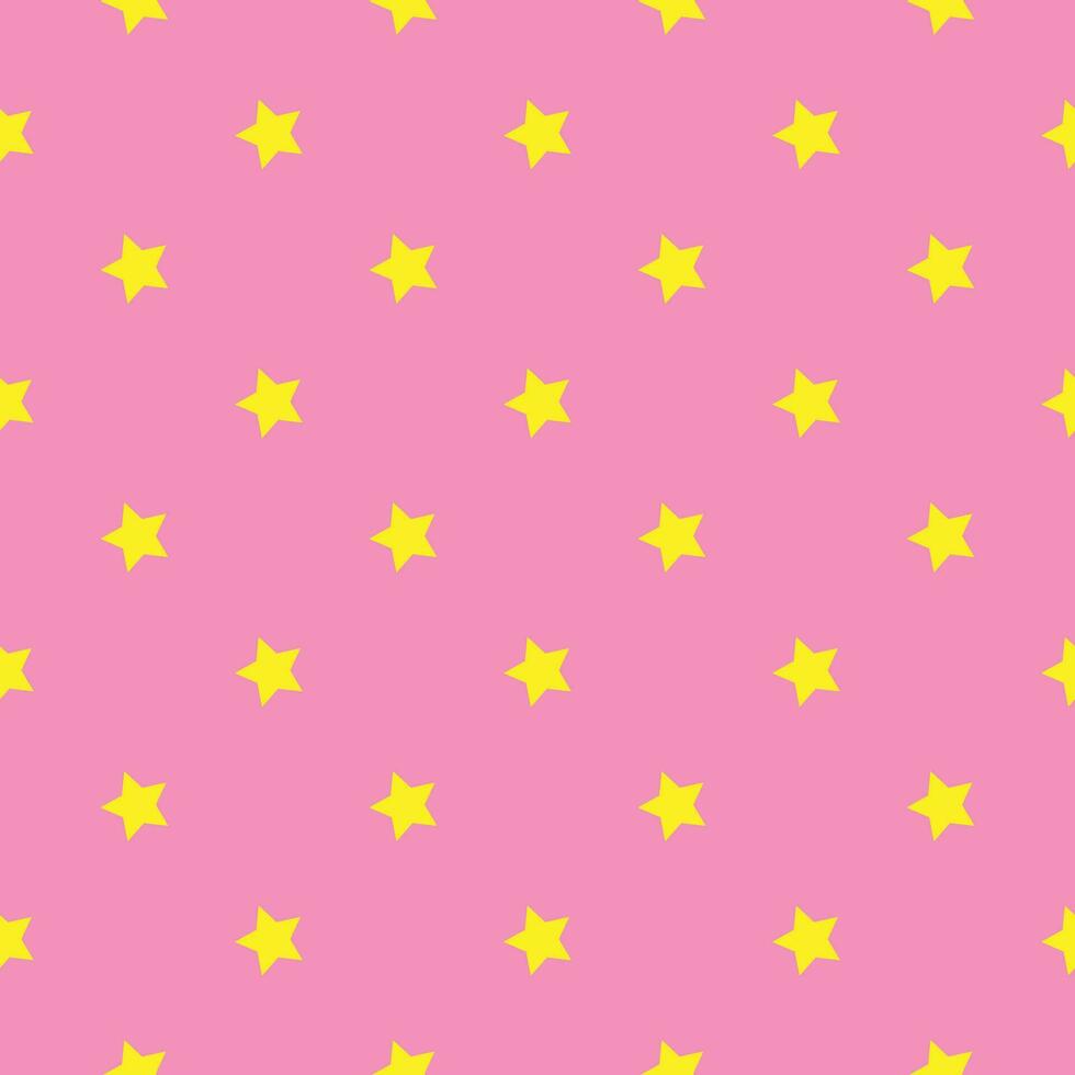 pequeño sencillo linda estrellas sin costura modelo en pastel rosado antecedentes vector