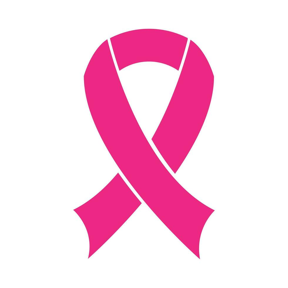 rosado cinta para pecho cáncer conciencia logo. pecho cáncer logo diseño icono. vector