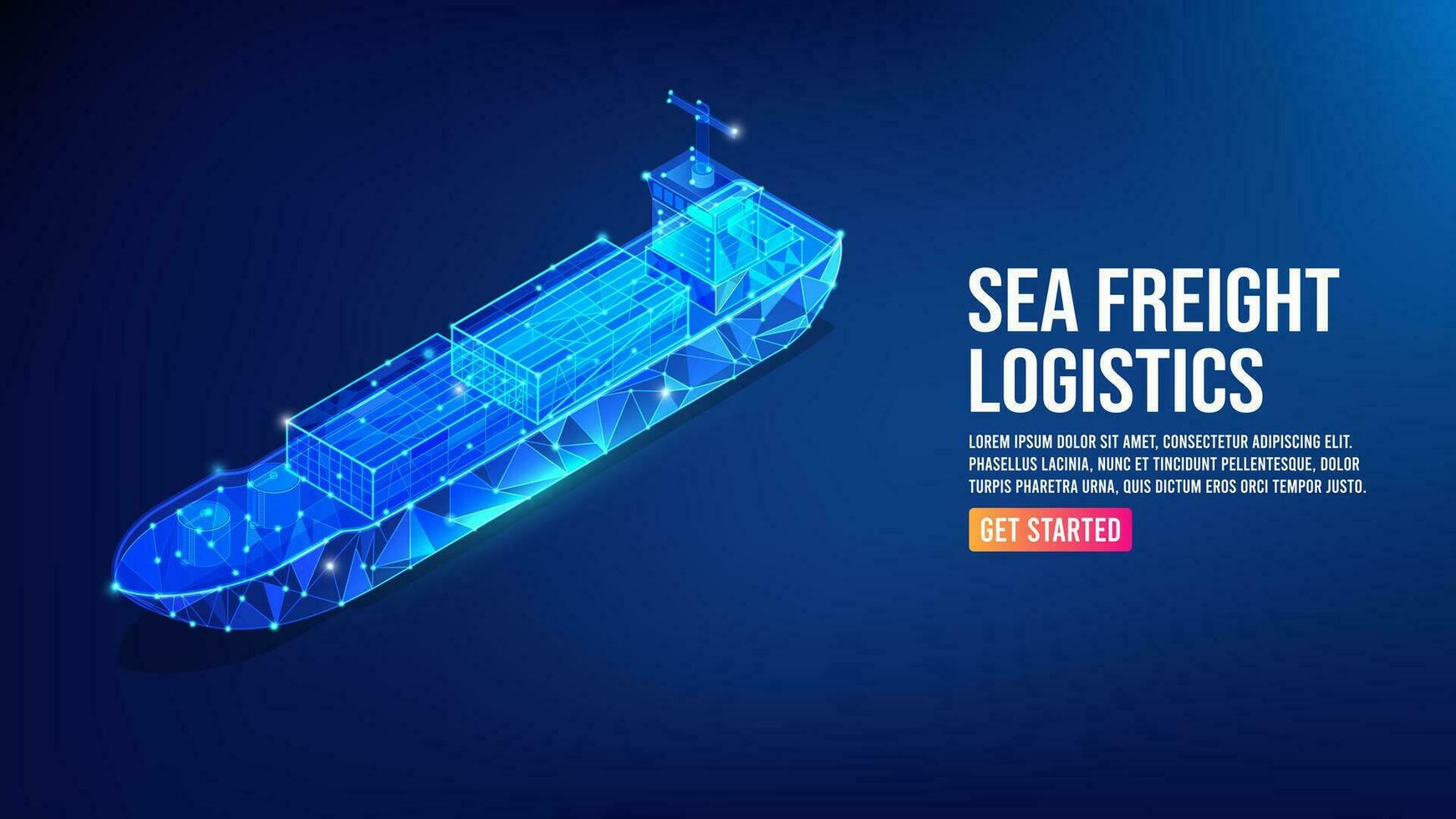 Sea freight logistics with Container ships, transportation, worldwide shipping concept. Vector illustration eps10