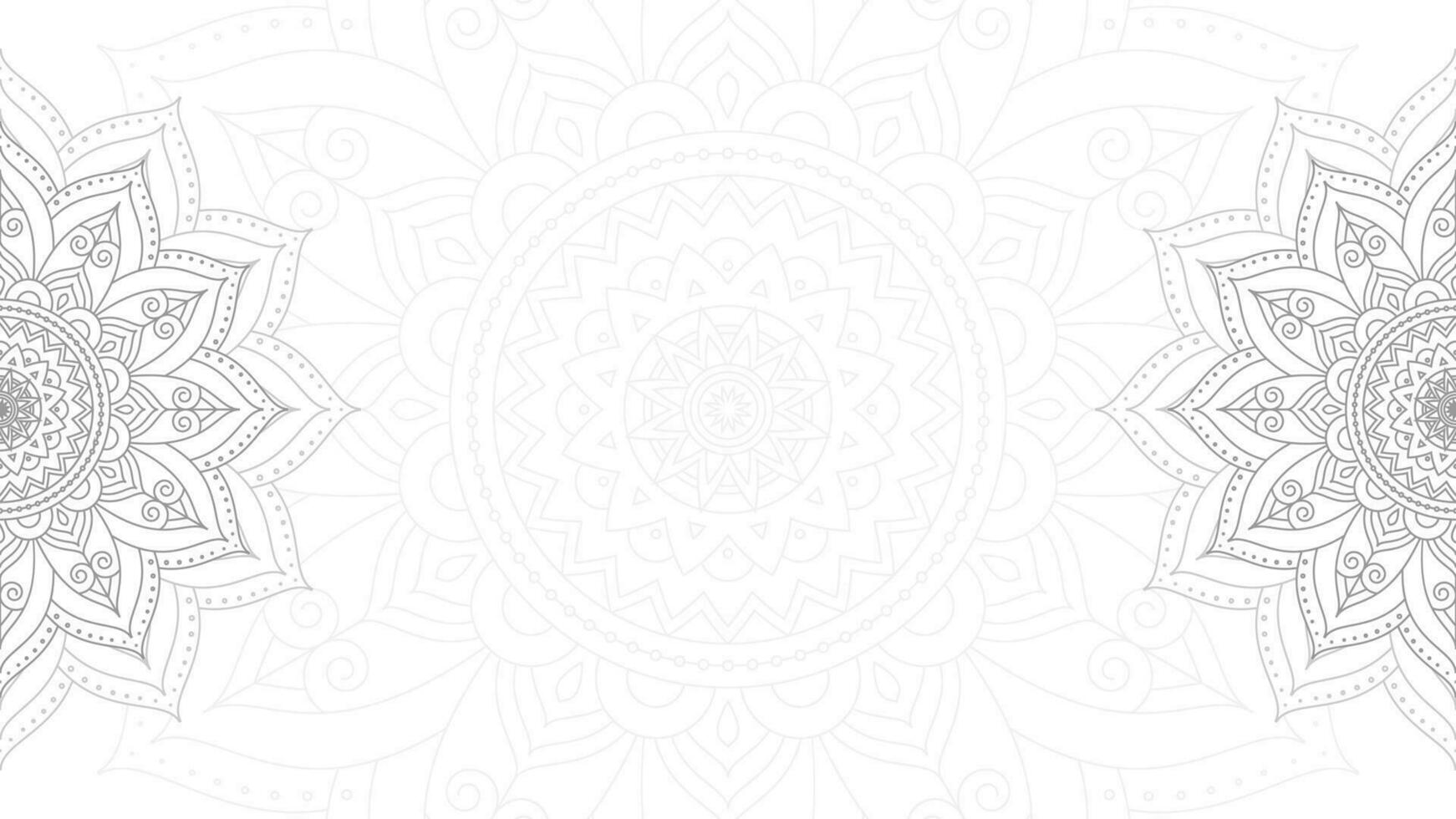 Monochromatic Lattice Grey Ornamental Mandala Harmony Unveiled Vector Background