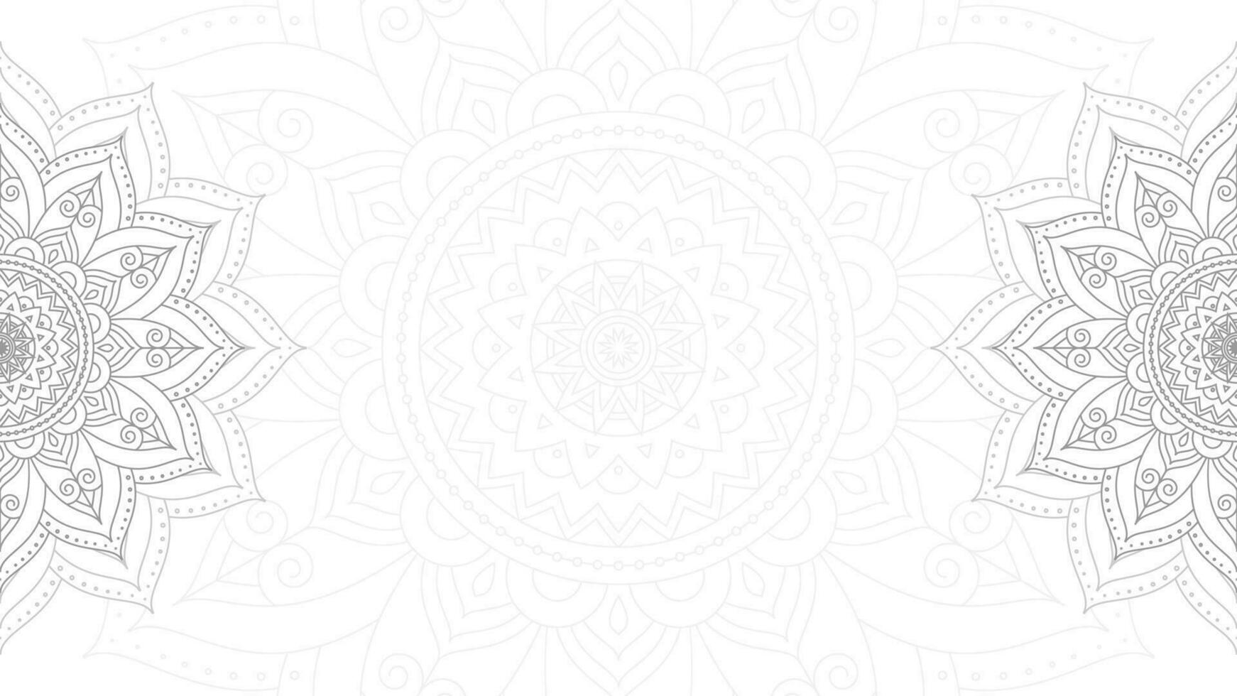 Monochromatic Lattice Grey Ornamental Mandala Harmony Unveiled Vector Background