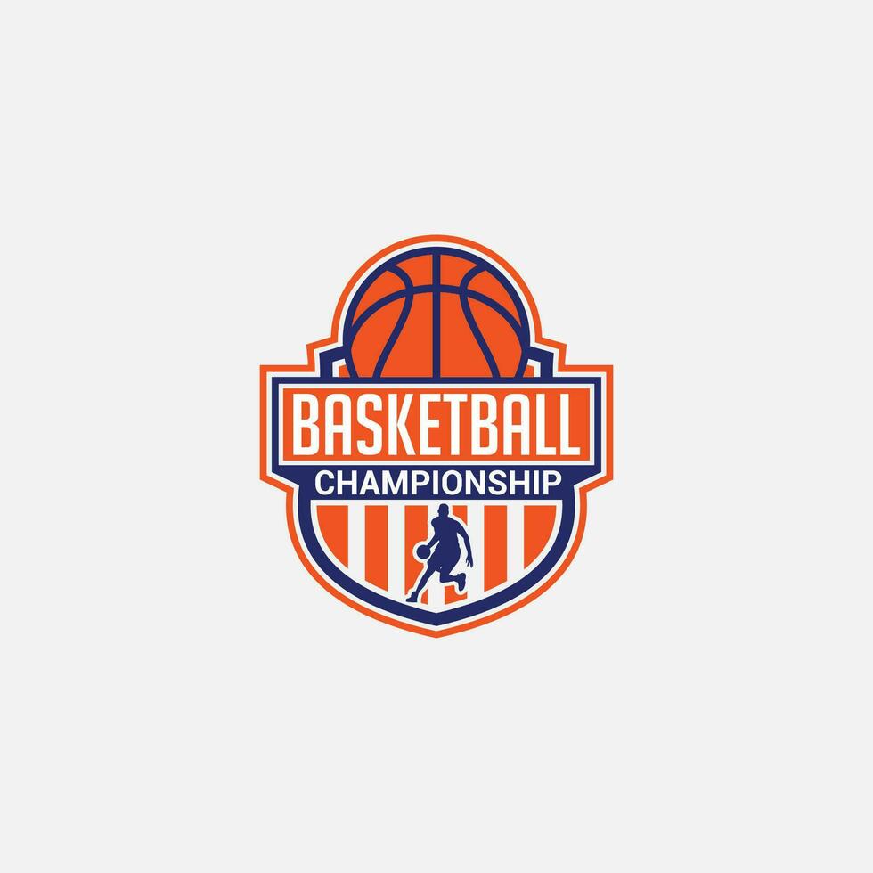 baloncesto logo Insignia y pegatina vector