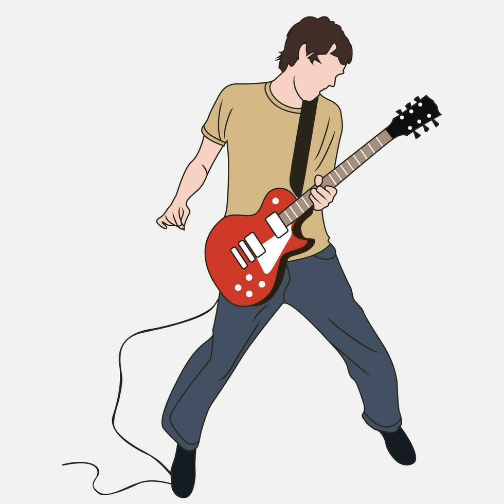 Rockstar illustration line art vector