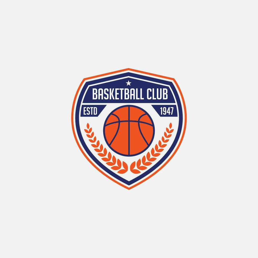 baloncesto logo Insignia y pegatina vector