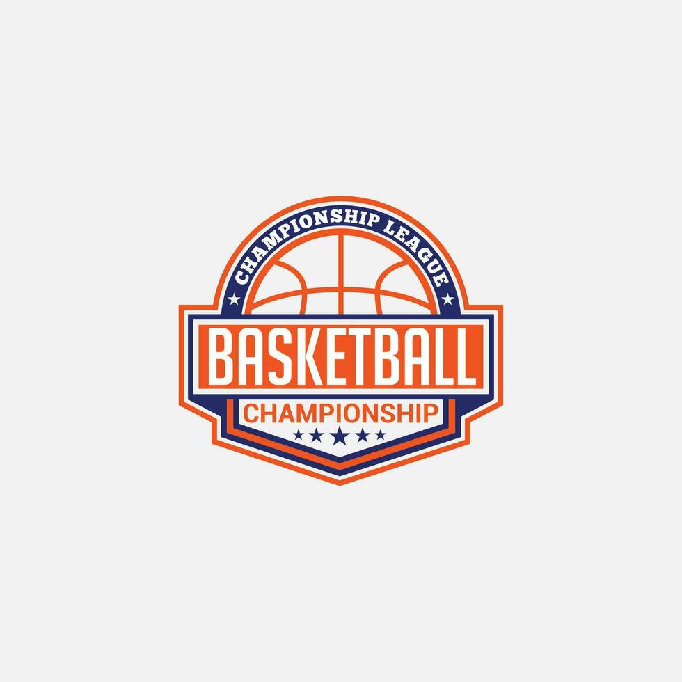 baloncesto logo Insignia y pegatina vector