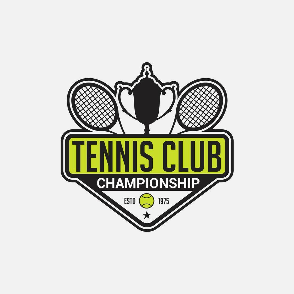 tenis logo Insignia y pegatina vector