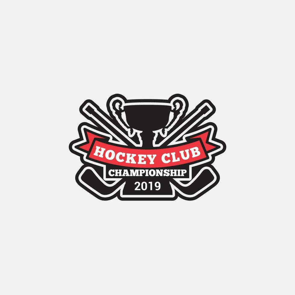 hockey logo Insignia y pegatina vector