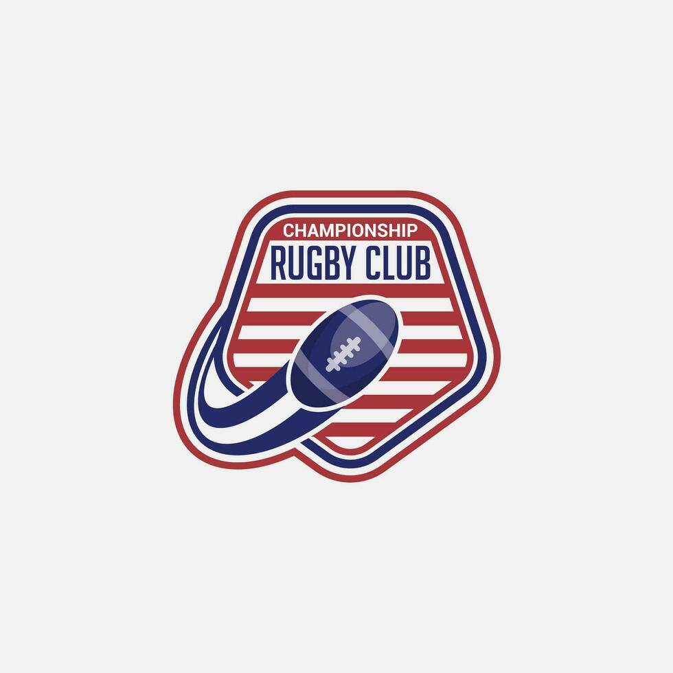 rugby logo Insignia y pegatina vector