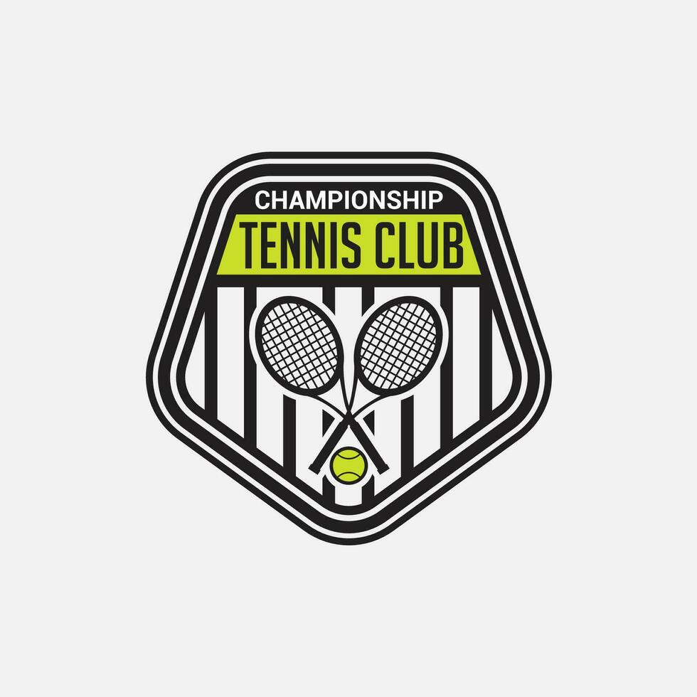 tenis logo Insignia y pegatina vector