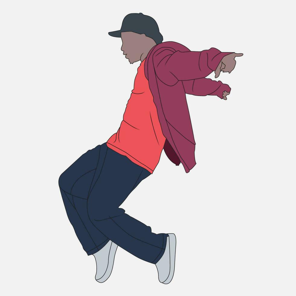 street dance illustration line art vector