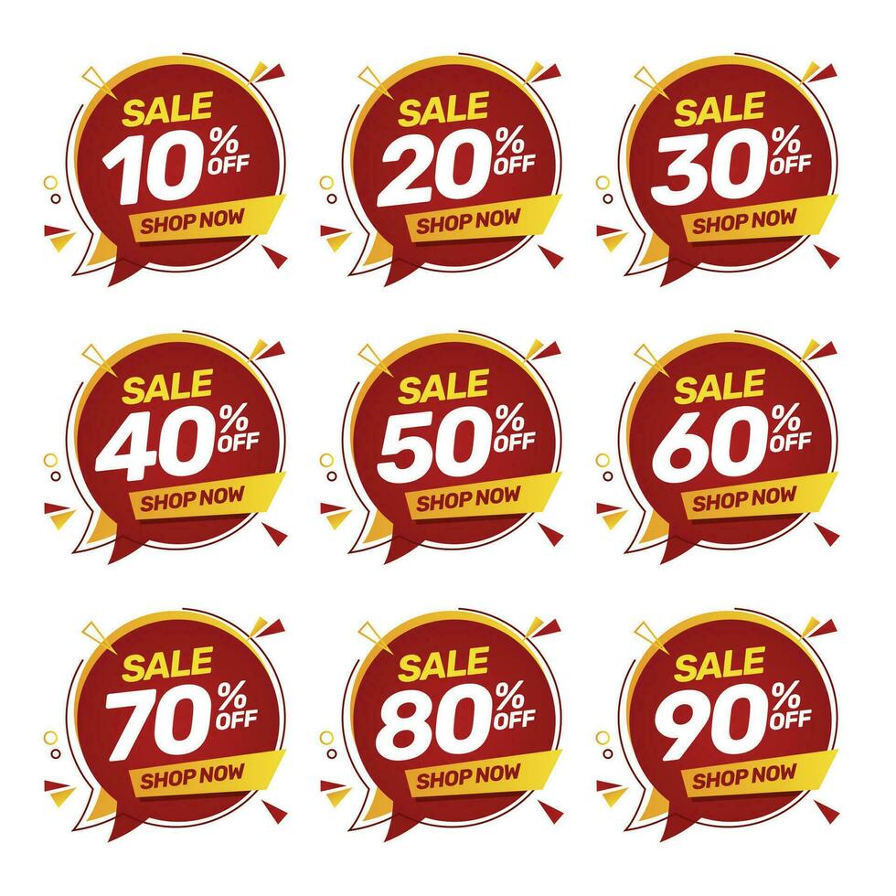 conjunto de etiqueta de precio de oferta de descuento, marketing promocional de venta vector