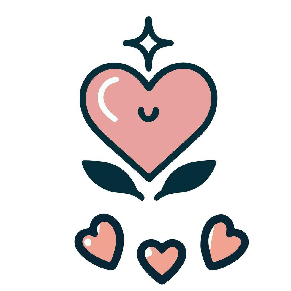 Love Heart Symbol Icons . Love Illustration Vector Hearts