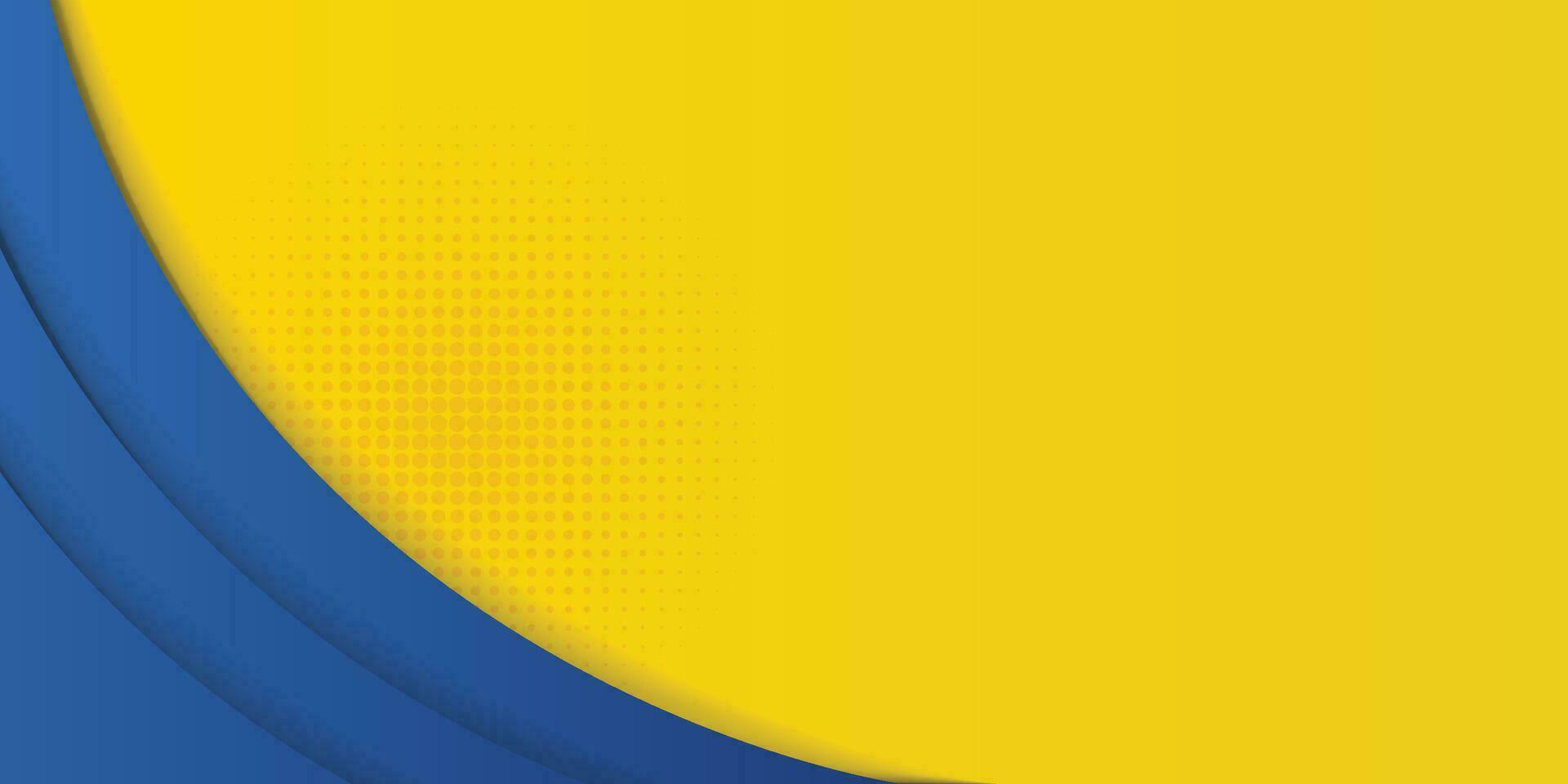 Abstract yellow and blue geometric curve overlap layer background with ...