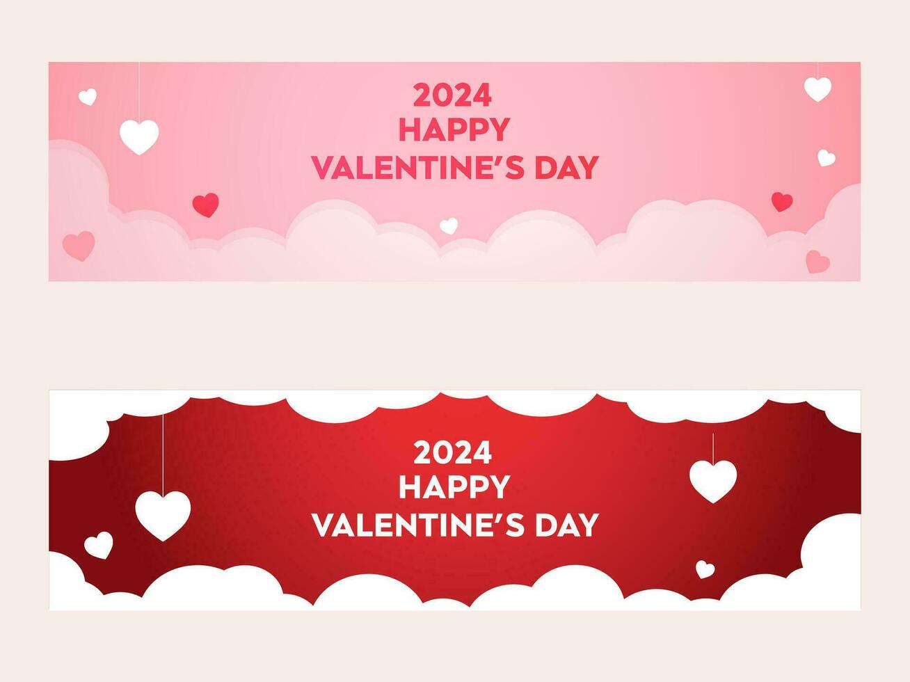 Horizontal banner Valentine's day sale promotion social media post template design Happy valentine vector