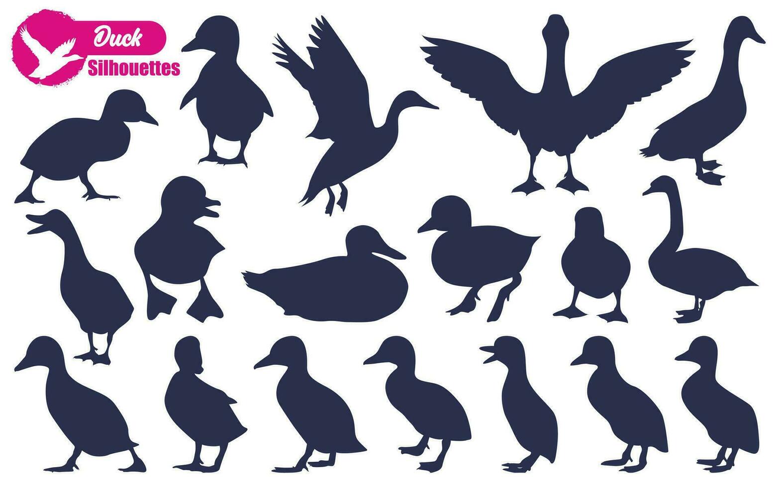 Duck Silhouettes vector illustration