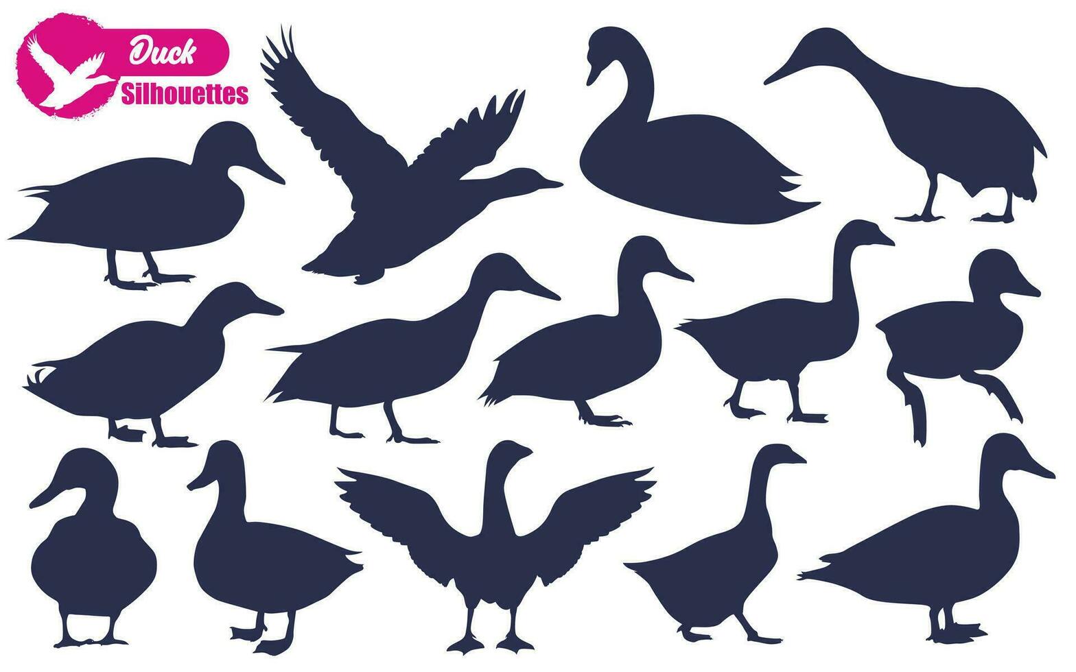 Duck Silhouettes vector illustration