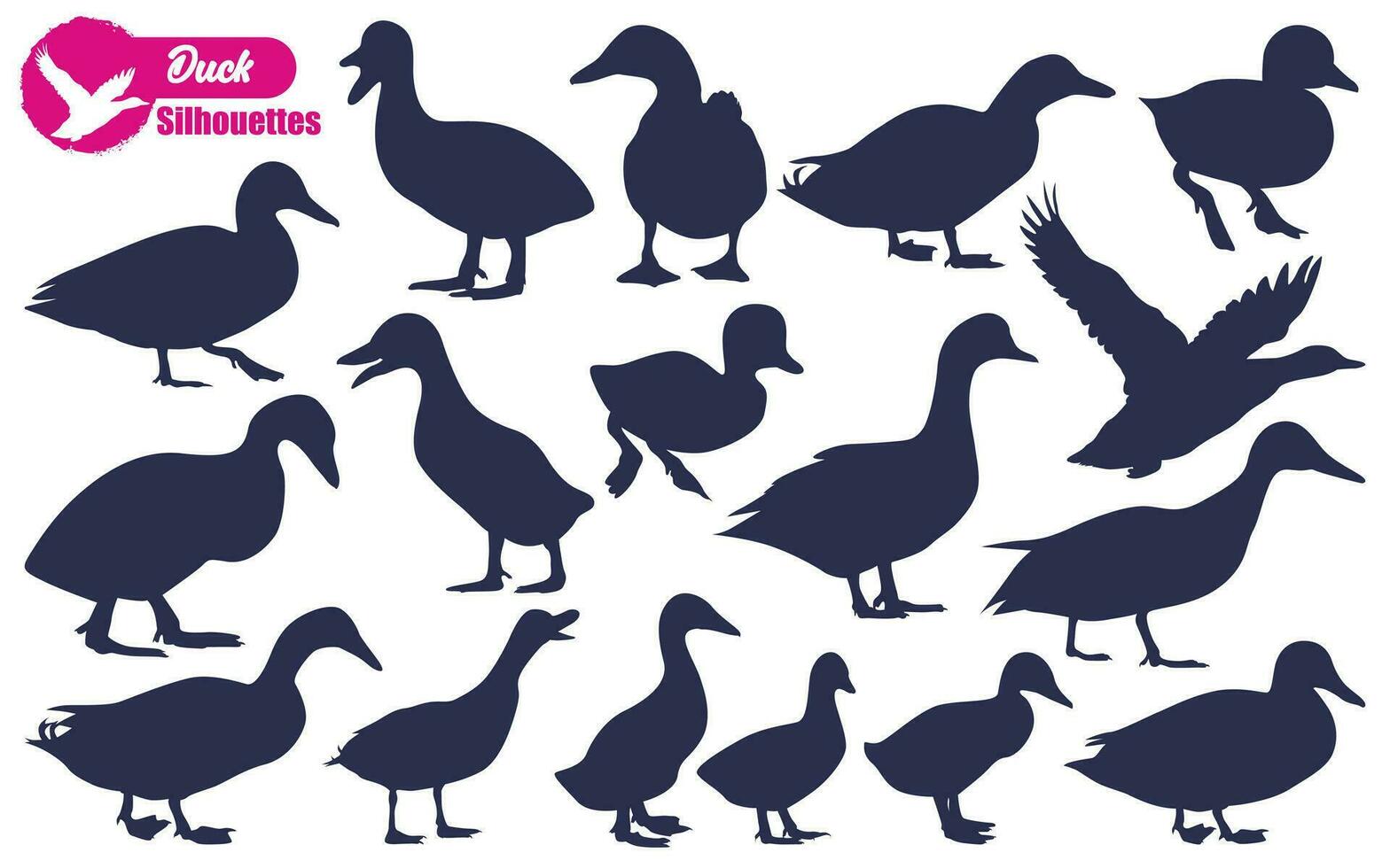 Duck Silhouettes vector illustration