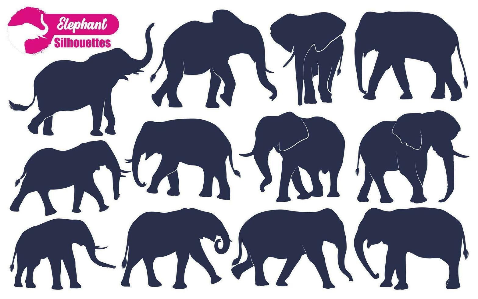 Animal Elephant Silhouettes vector illustration