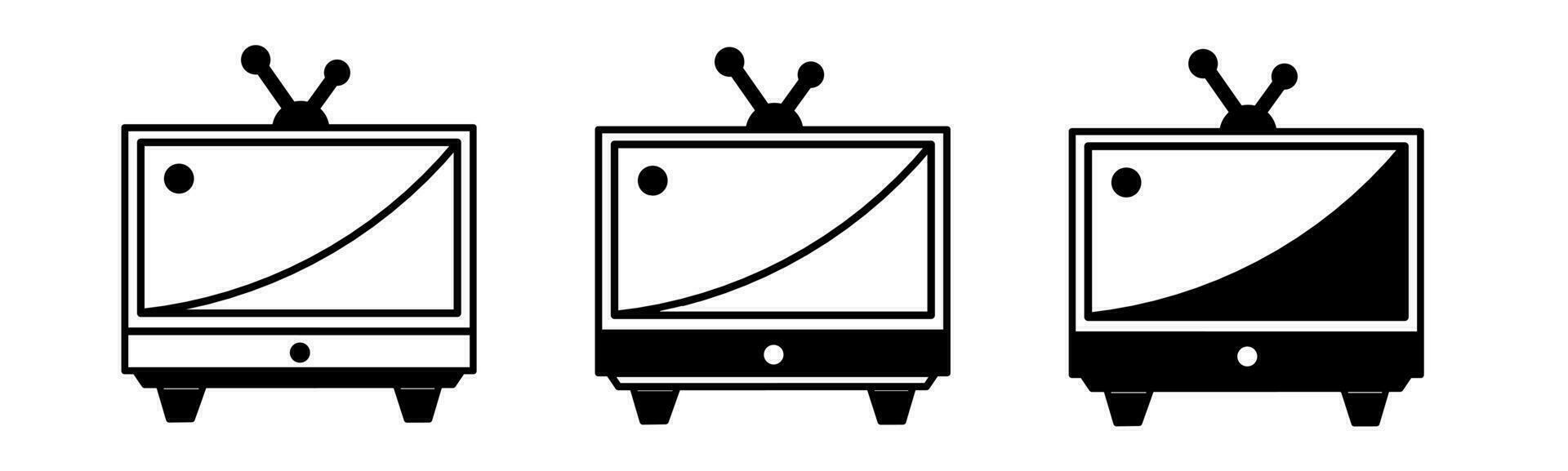 televisión ilustración. televisión icono vector colocar. diseño para negocio. valores vector.