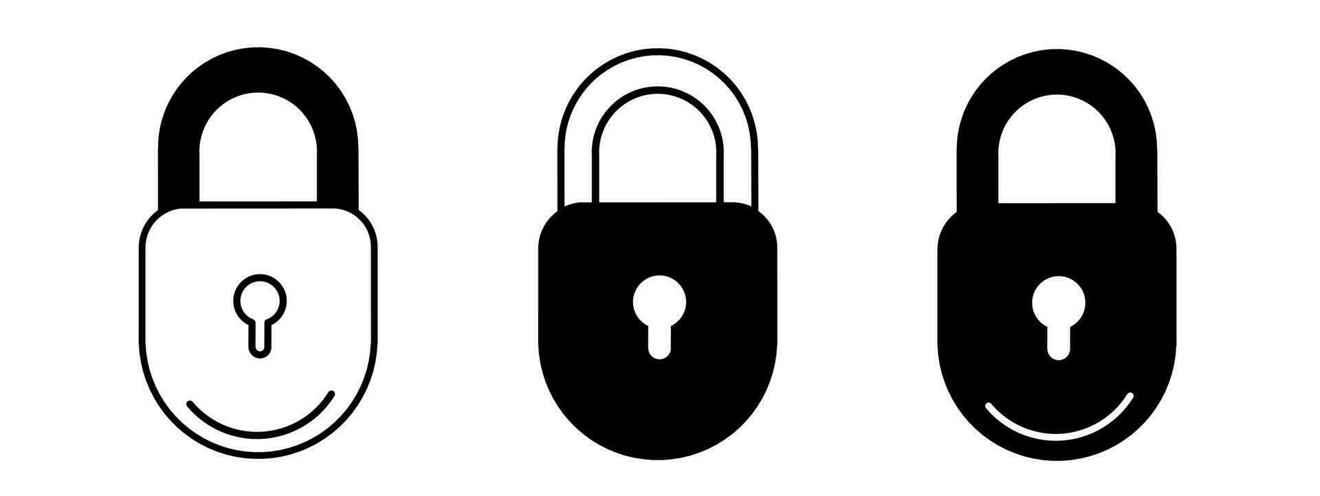 Padlock illustration. Padlock icon vector set. Design for business. Stock vector.