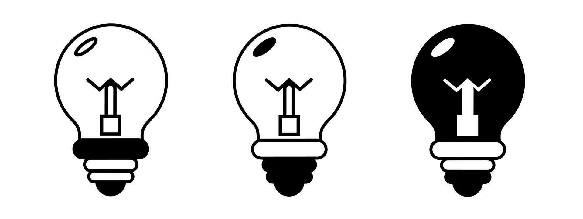 Light bulb illustration.  Light bulb icon vector set. Design for business. Stock vector.