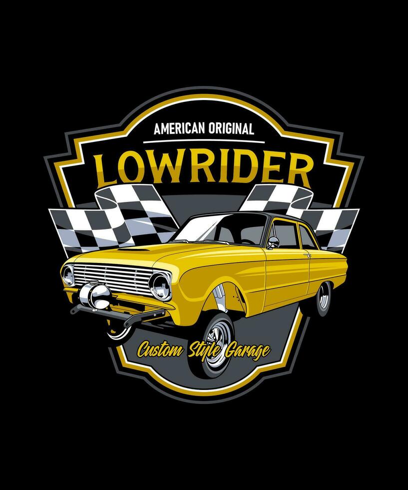 americano original lowrider retro diseño vector