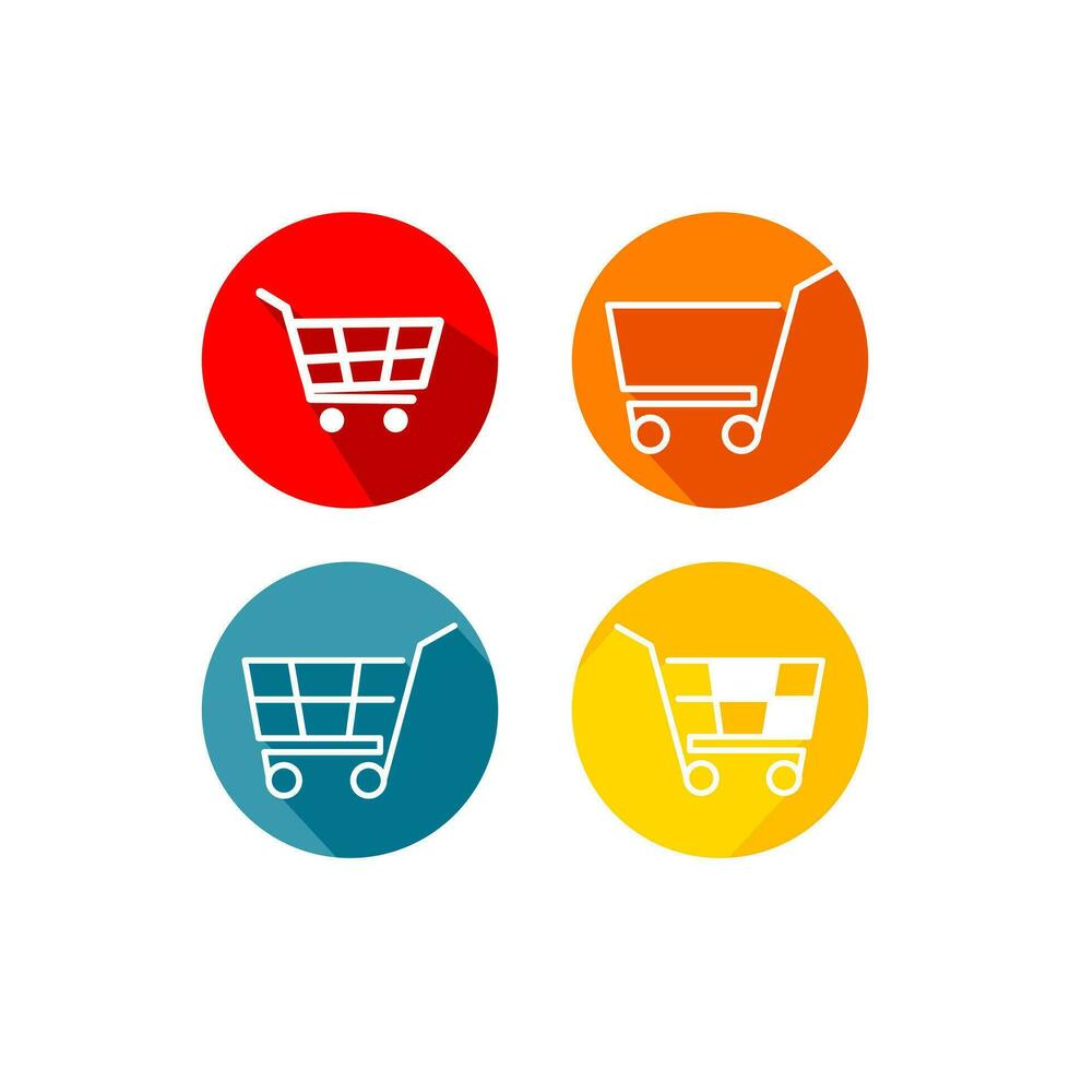 Flat shopping cart icon. Logo buy. Sale symbol - vector illustration