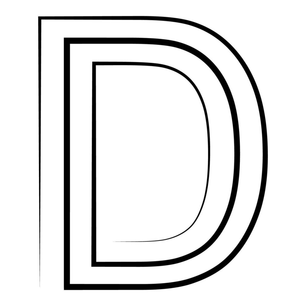 D logo studio letter d one line icon logotype font vector