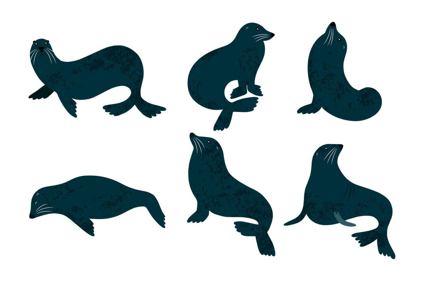 focas personaje aislado en un blanco antecedentes vector