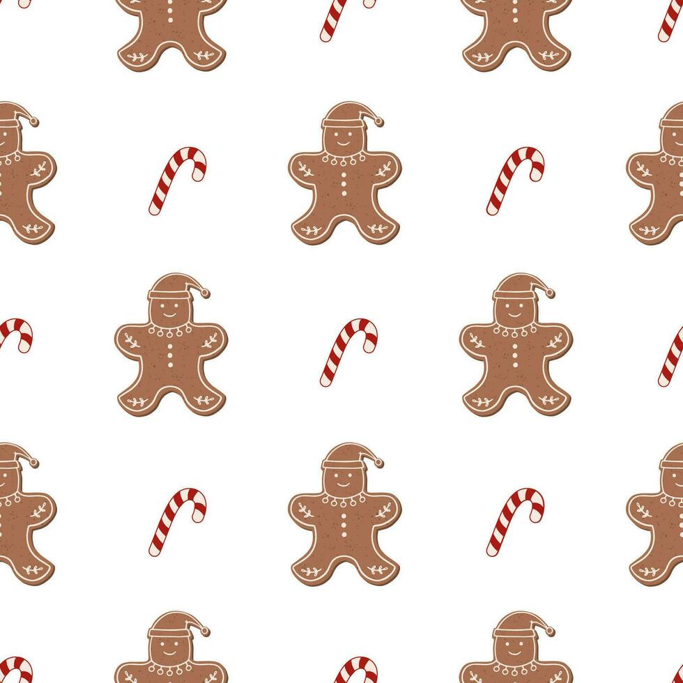 Christmas gingerbread cookies seamless pattern. vector