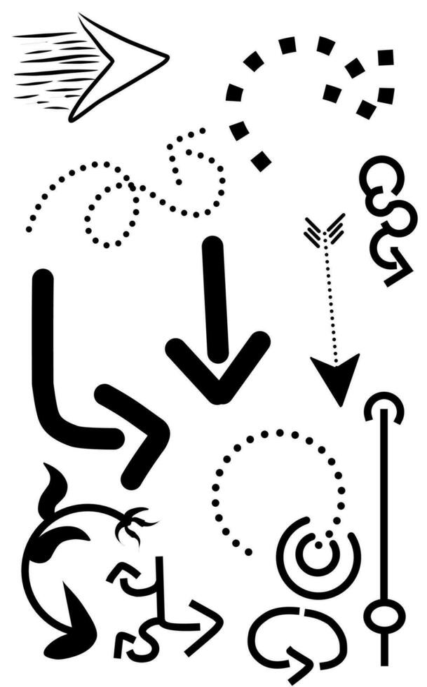 Arrow icon set vector graphic