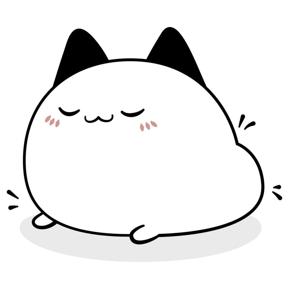 cat cute chubby vector