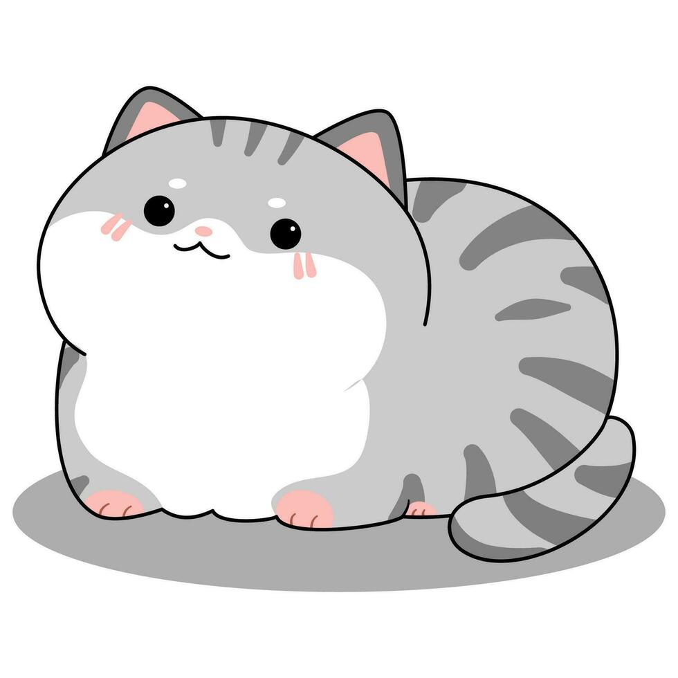 cat cute chubby vector