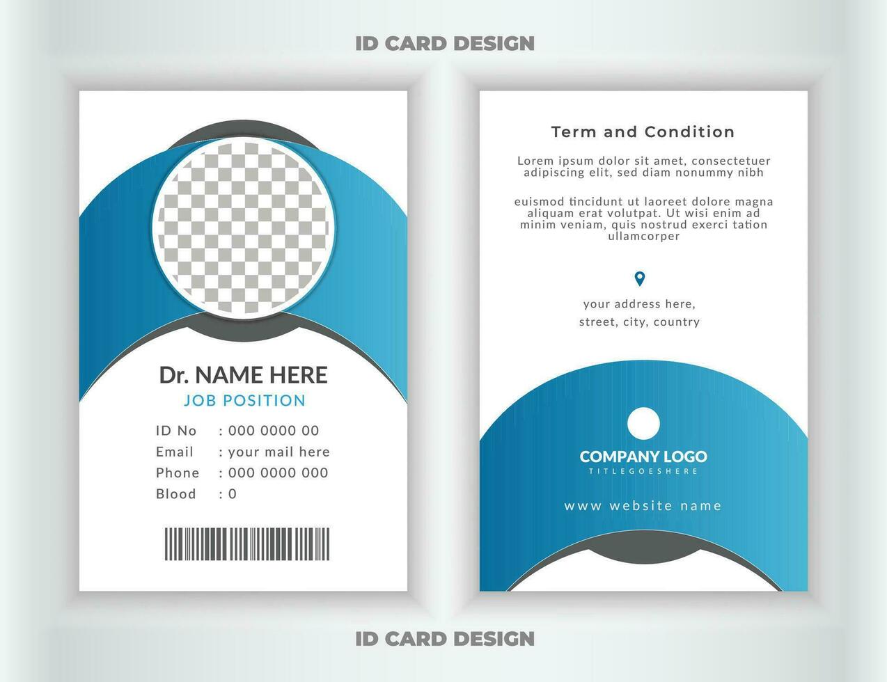 Medical Healthcare Nurse Id Card Design. vector