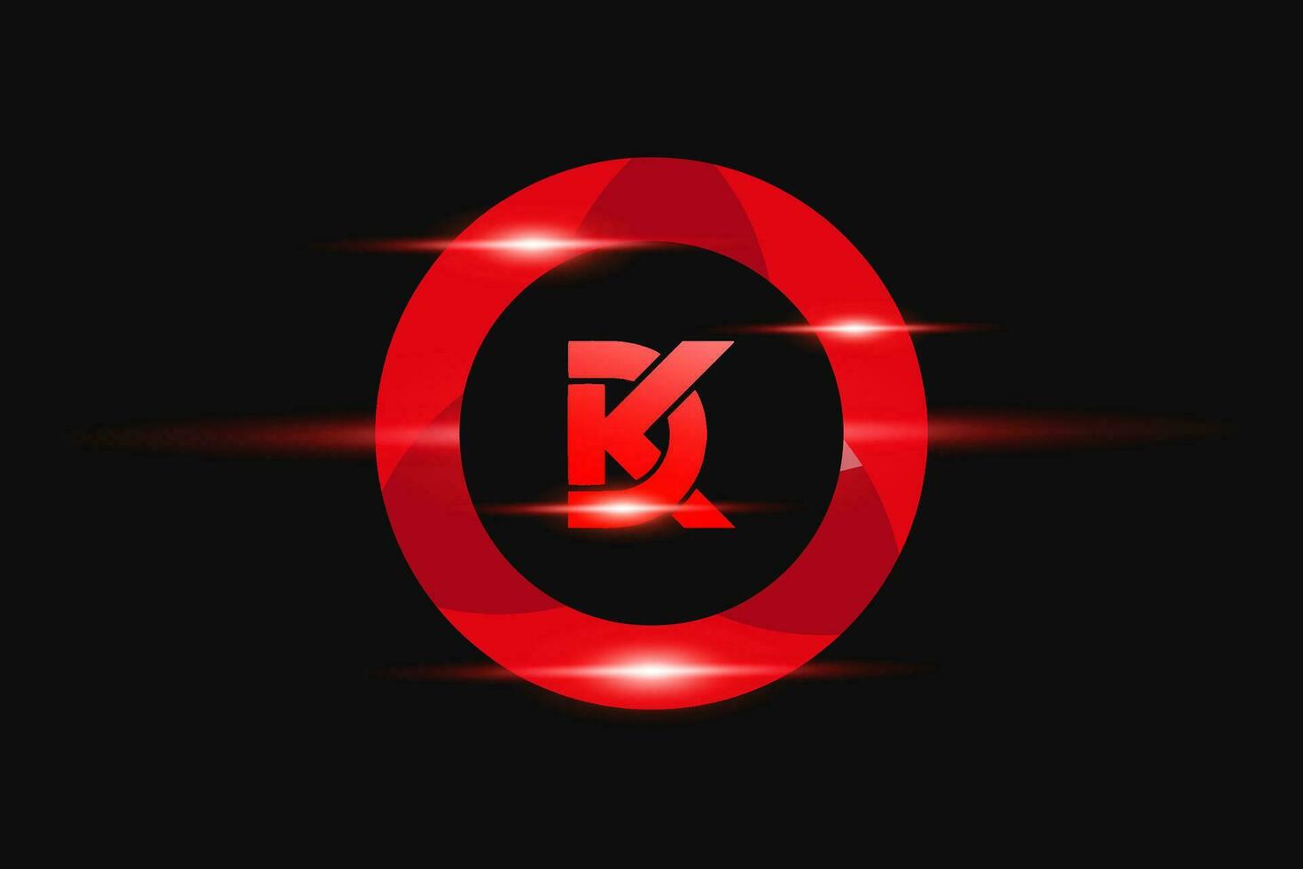 DK Red logo Design. Vector logo design for business.