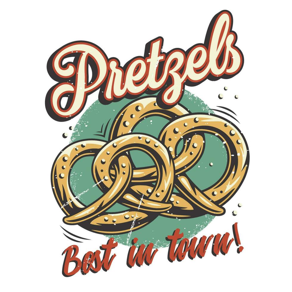 camiseta de colores impresión con bávaro cerveza pretzels vector